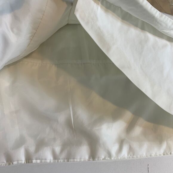 Jarbo Blouse Womens 38 White Crepe Fabric 3/4 Sleeve Tie Waist Tulip Layered - Picture 11 of 15